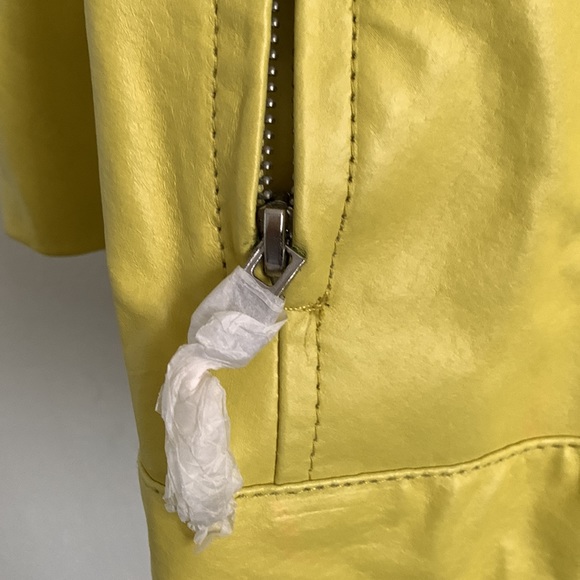 Jessica London Yellow Leather Jacket Size 34 NWT - Picture 3 of 8